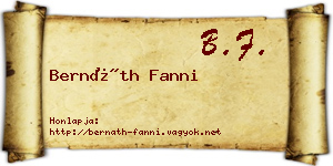 Bernáth Fanni névjegykártya