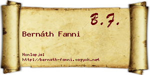 Bernáth Fanni névjegykártya