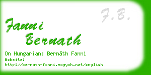fanni bernath business card